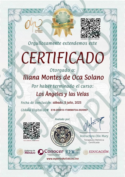 Los Ángeles y las Velas 6 Certificado Oficial